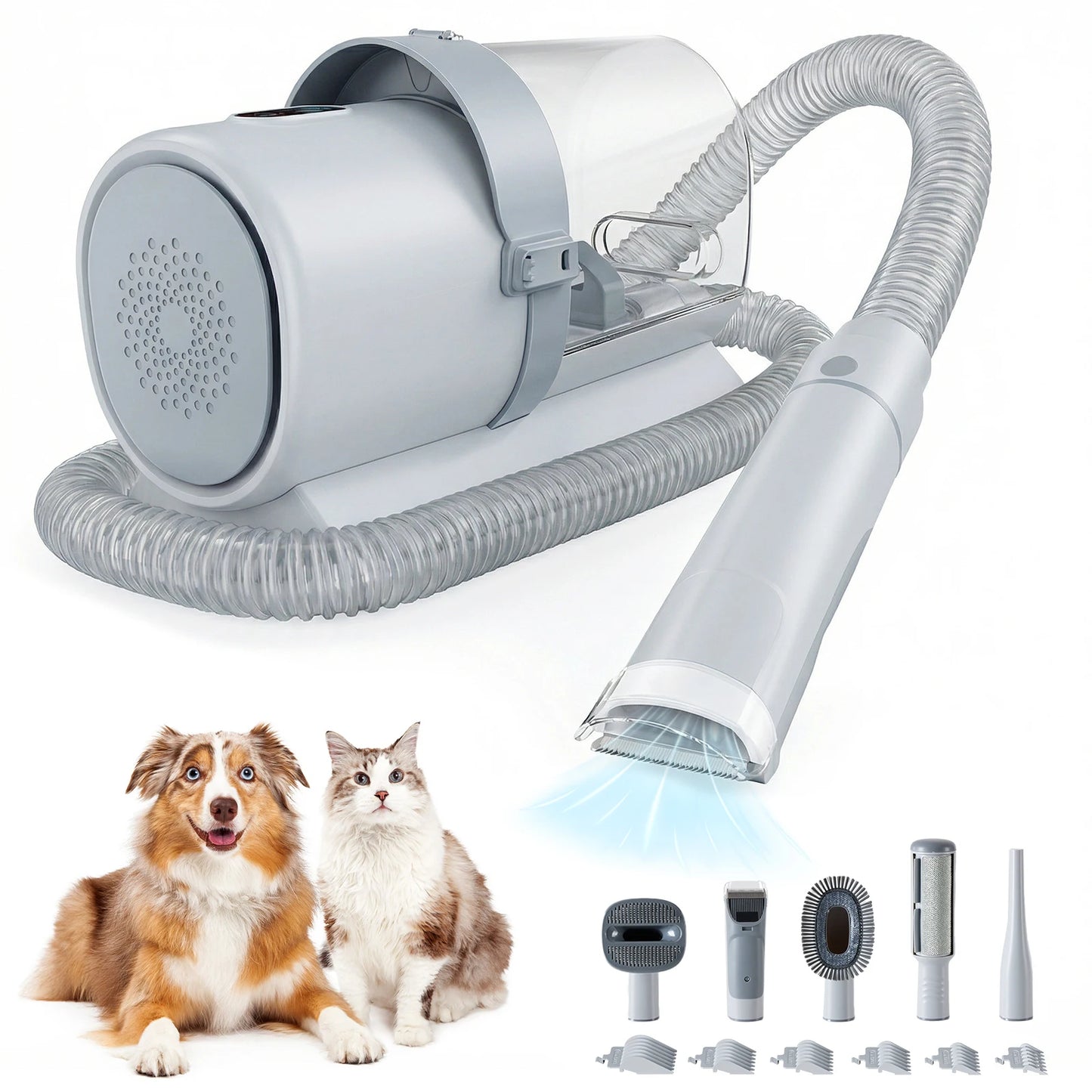 Pet Grooming Vacuum Kit With 3 Suction Modes Cordless Clippers