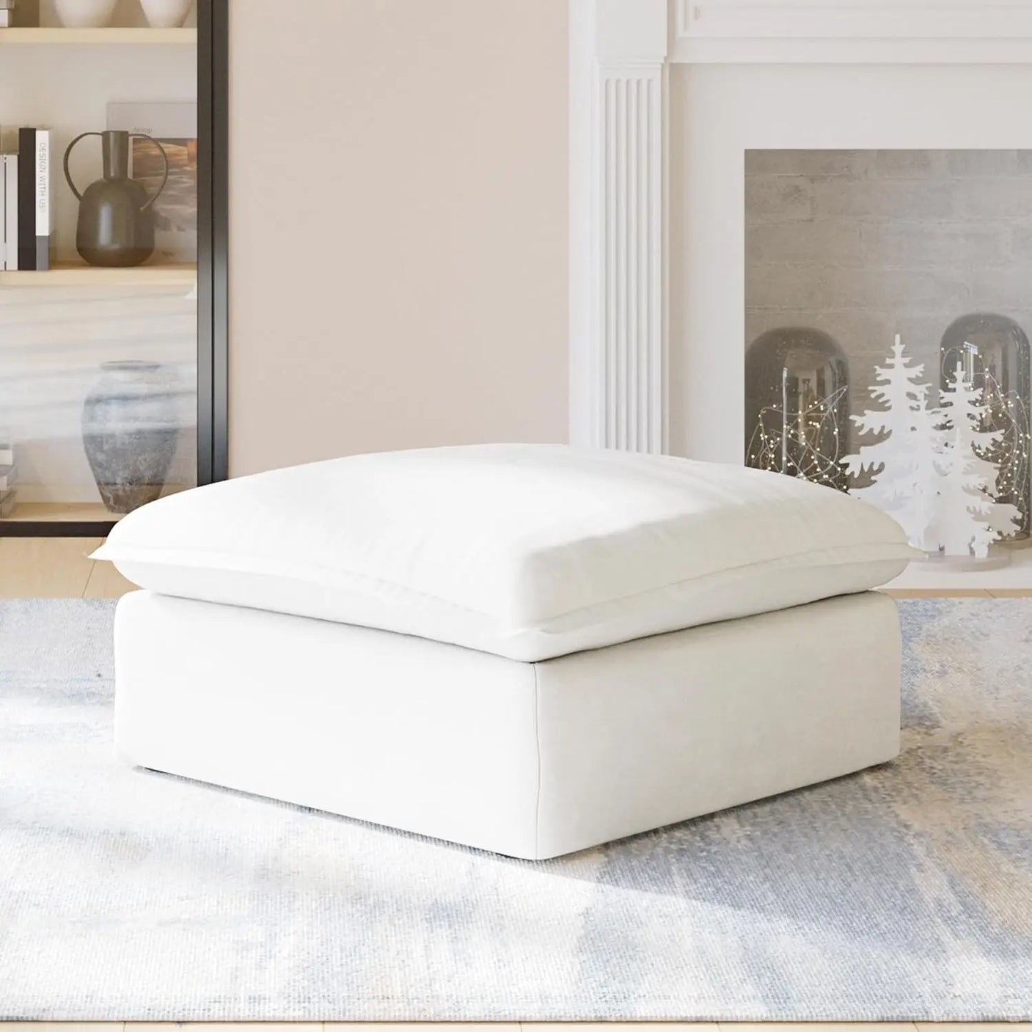 Minimalist Breathable Ottoman Module Footstool for Living Room