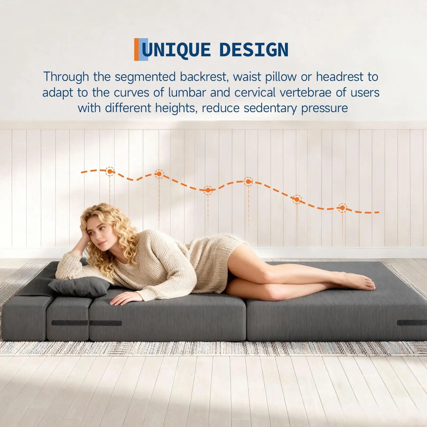HobbyLane 4 In 1 Folding Sofa Bed Convertible Sleeper Loveseat