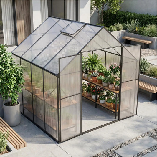 Walk-In Polycarbonate Garden Greenhouse Outdoor Heavy Duty