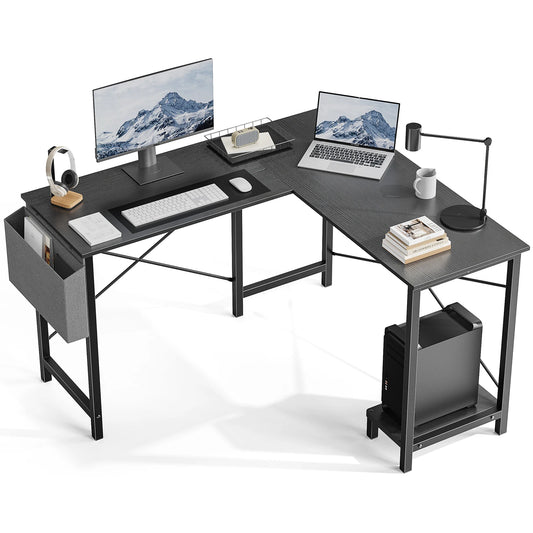 JHK Gaming Desk L Shaped With CPU Storage Shelf Office