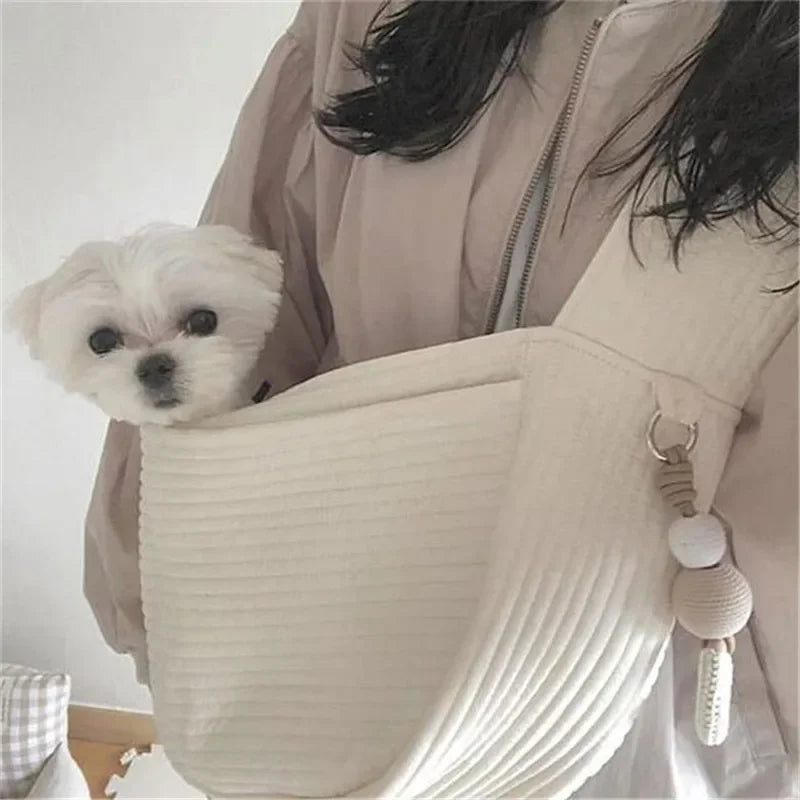 Breathable Polyester Pet Crossbody Sling Carrier For Cat And Dog
